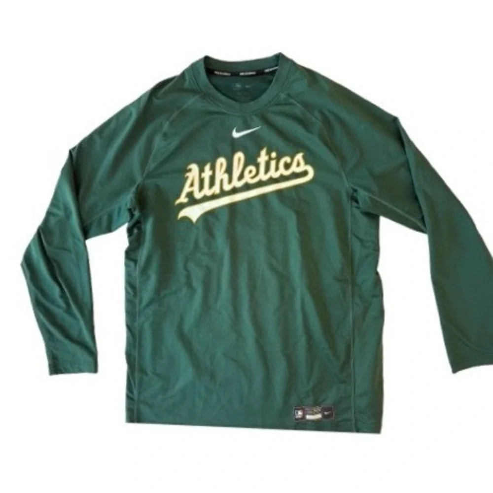 Nike Mens Oakland Athletics Dri-Fit Baseball Shirt XL Green MLB Sport Authentic